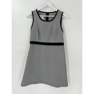 Mad House Vintage Dress Womens Medium Black Houndstooth A Line Sleeveless Zip Up